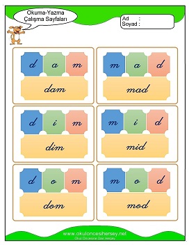 d sesi Hece Kartları